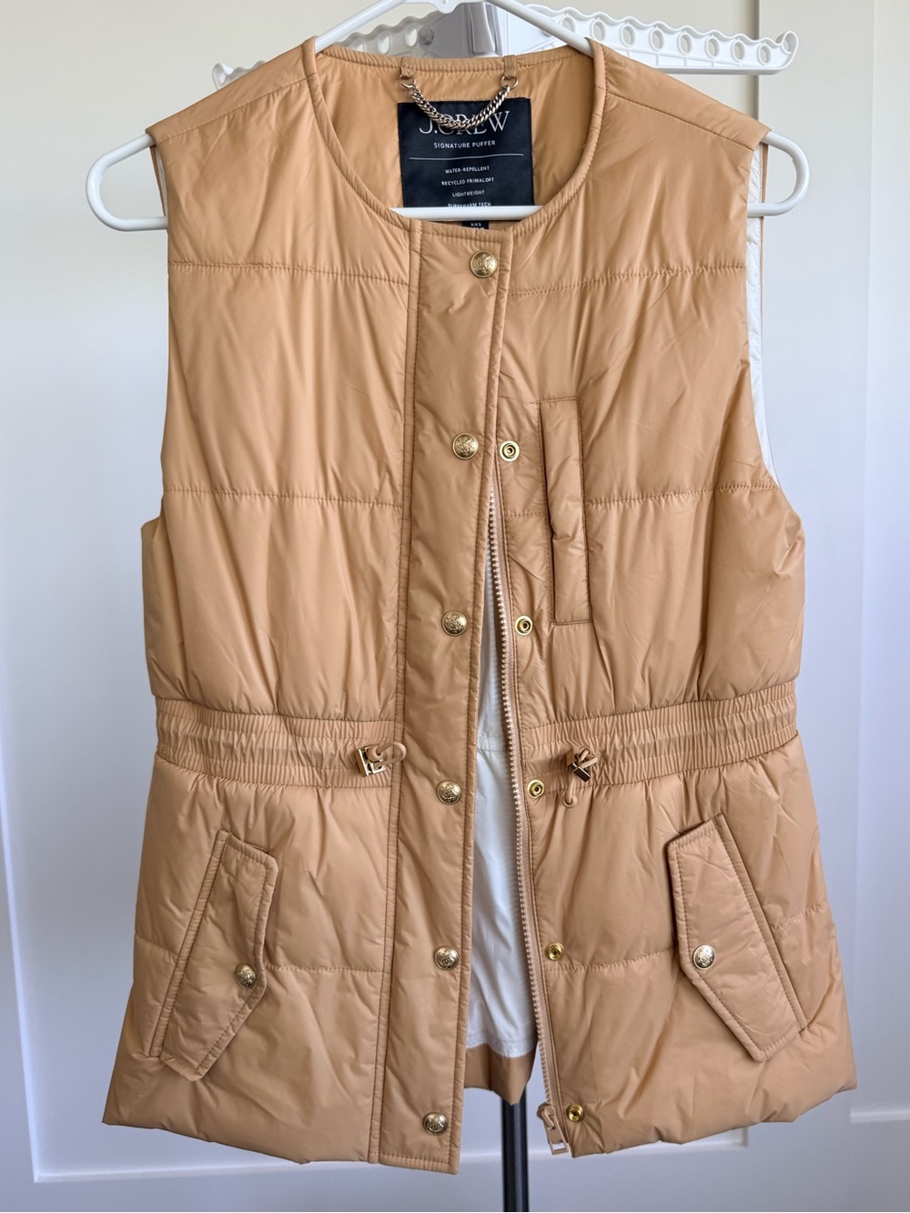 J.Crew Signature Puffer Vest | XXS | Camel Tan | PrimaLoft